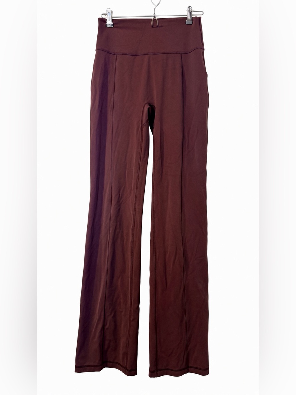 INGIA High Waist Flare Yoga Pants Plum Brown Sweetheart Seam 31” Inseam XS